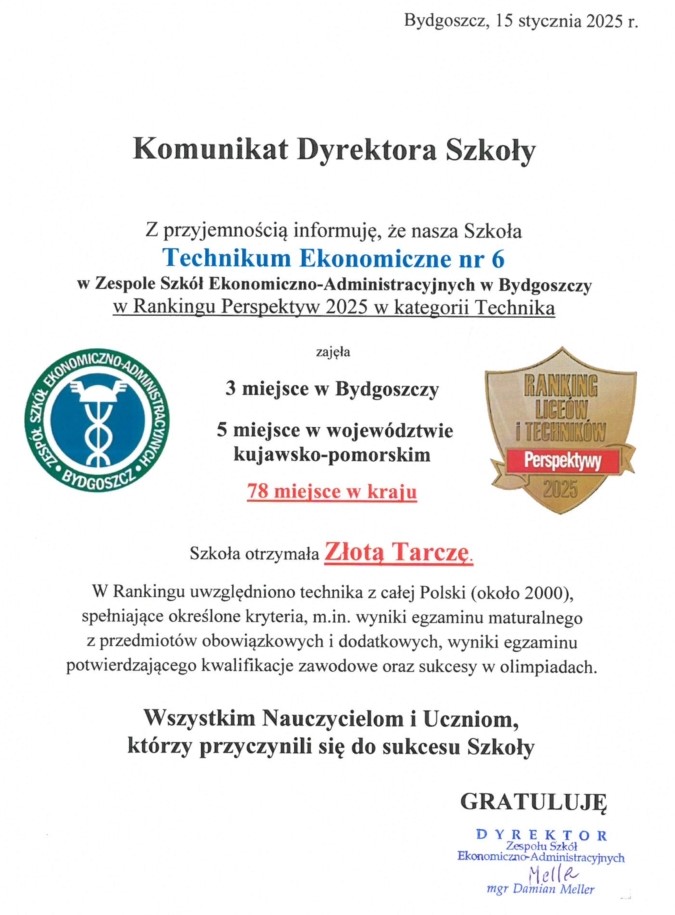 Złota tarcza dla Ekonomika