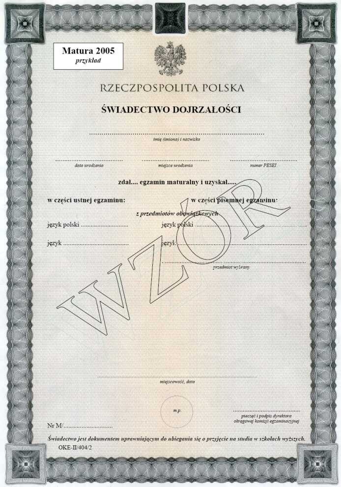 Wydawanie świadectw maturalnych 2026